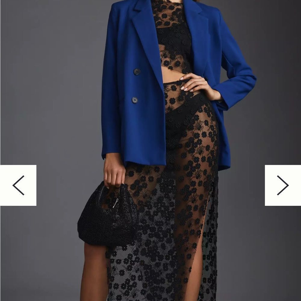 Anthropologie RUMER Rosella Sheer Appliqué Skirt